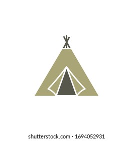 Tent related icon on background for graphic and web design. Creative illustration concept symbol for web or mobile app.