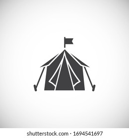 Tent related icon on background for graphic and web design. Creative illustration concept symbol for web or mobile app.