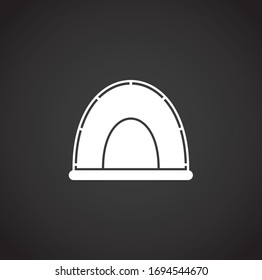 Tent related icon on background for graphic and web design. Creative illustration concept symbol for web or mobile app.