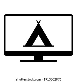 Tent and screen on white