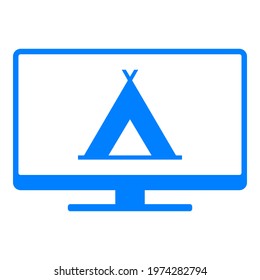 Tent and screen on white