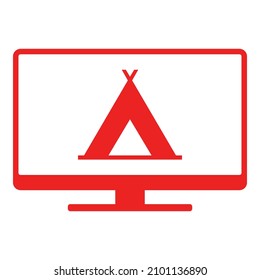 Tent and screen on white