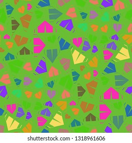 Tent seamless pattern - Hiking tourism background.