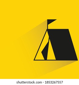 tent with shadow on yellow background