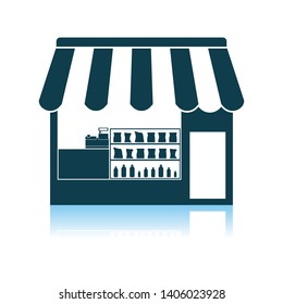 Tent Shop Icon. Shadow Reflection Design. Vector Illustration.