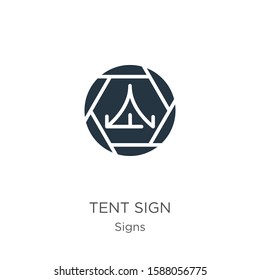 Tent sign icon vector. Trendy flat tent sign icon from signs collection isolated on white background. Vector illustration can be used for web and mobile graphic design, logo, eps10