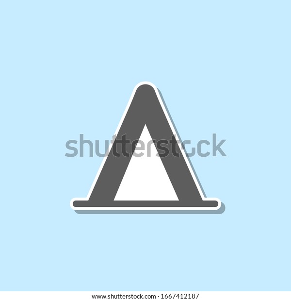 Tent sign\
sticker icon. Simple thin line, outline vector of web icons for ui\
and ux, website or mobile\
application
