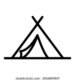 Tent simple icon vector isolated in white background.