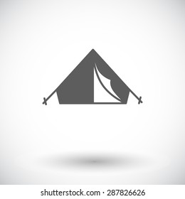 Tent. Single flat icon on white background. Vector illustration.