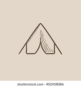 Tent sketch icon.