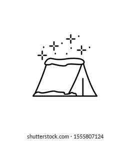 Tent in snow icon. Simple line, outline vector of winter vacation icons for ui and ux, website or mobile application
