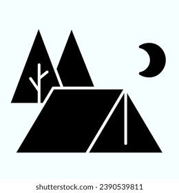 Tent solid icon. Camping illustration isolated on white. Tourist tent glyph style design, designed for web and app. Eps 10