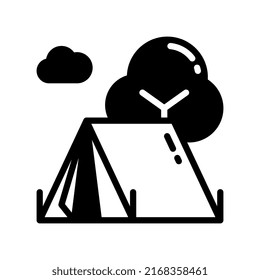 tent solid style icon. vector illustration for graphic design, website, app. EPS 10