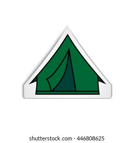 tent sticker paper application hand painted vector