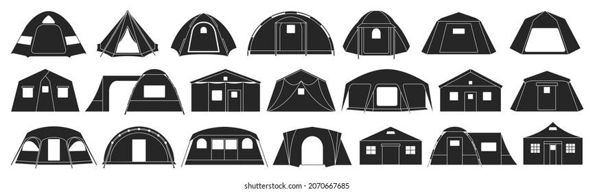 Tent store vector black set icon. Vector illustration canopy on white background. Isolated black set icon tent.