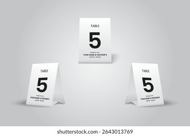 Tent Table Number 5 Card Mockup 
