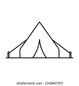 Tent thin line icon. Camping equipment vector illustration isolated on white. Tourist shelter outline style design, designed for web and app. Eps 10