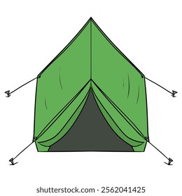 tent top-down view illustration hand drawn isolated vector