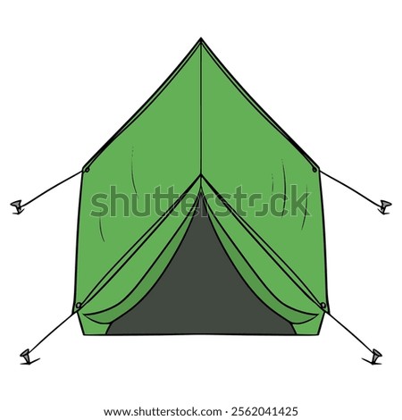 tent top-down view illustration hand drawn isolated vector