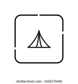 Tent, tourist tent vector icon