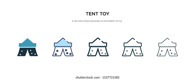 tent toy icon in different style vector illustration. two colored and black tent toy vector icons designed in filled, outline, line and stroke style can be used for web, mobile, ui