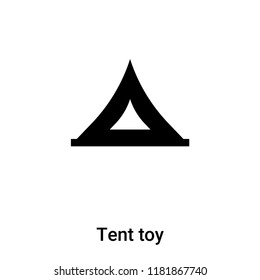 Tent toy icon vector isolated on white background, logo concept of Tent toy sign on transparent background, filled black symbol