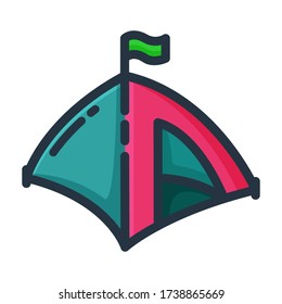 Tent Travel Adventure and Vacation Icon Vector