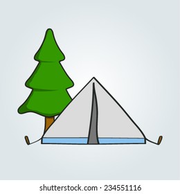 Tent and tree