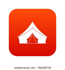 Tent with a triangular roof icon digital red for any design isolated on white vector illustration