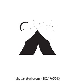 tent under the night sky icon. Elements of holidays icon. Premium quality graphic design. Signs and symbols icon for websites, web design, mobile app on white background