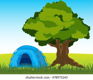 Tent under tree