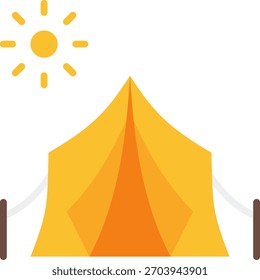 Tent vector design in modern style, camping shelter and outdoor trekking concept, wilderness adventure illustration. Flat Icon