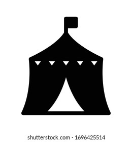 tent vector glyph flat icon 