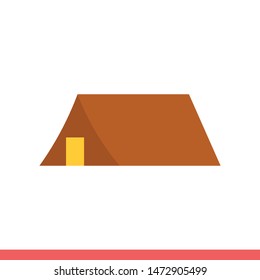 Tent vector icon, camp symbol. Simple, flat design for web or mobile app