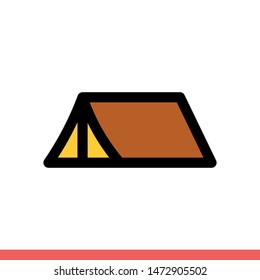 Tent vector icon, camp symbol. Simple, flat design for web or mobile app