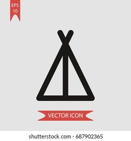 Tent vector icon, illustration symbol
