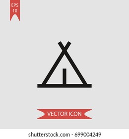 Tent vector icon, illustration symbol