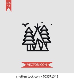 Tent vector icon illustration symbol