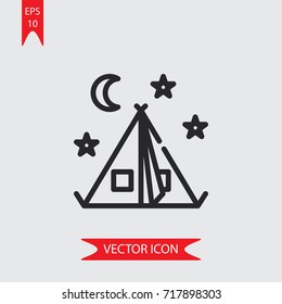 Tent vector icon, illustration symbol