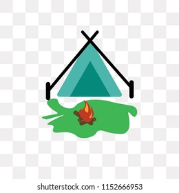 Tent vector icon isolated on transparent background, Tent logo concept