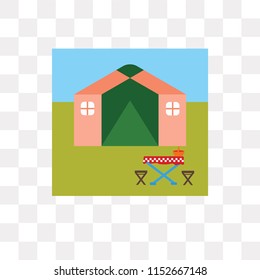 Tent vector icon isolated on transparent background, Tent logo concept