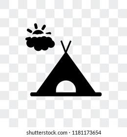 Tent vector icon isolated on transparent background, Tent logo concept