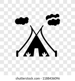 Tent vector icon isolated on transparent background, Tent transparency logo concept