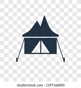 Tent vector icon isolated on transparent background, Tent transparency logo concept
