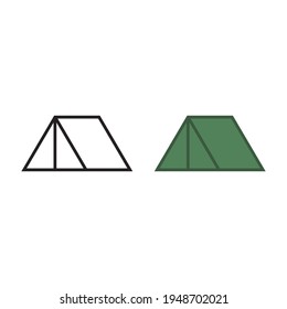 Tent vector icon on white background