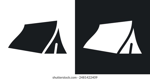 Tent vector icon set in black color.