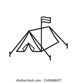 tent vector icon in trendy flat style 