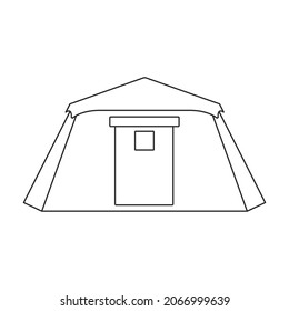 Tent vector icon.Outline vector icon isolated on white background tent.