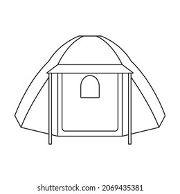 Tent vector icon.Outline vector icon isolated on white background tent.