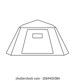 Tent vector icon.Outline vector icon isolated on white background tent.